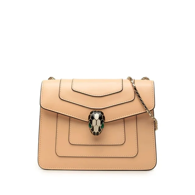 Bvlgari Serpenti Forever Crossbody Chain Shoulder Bag, Beige Leather, Women's in white|neutral Leather from Grailed