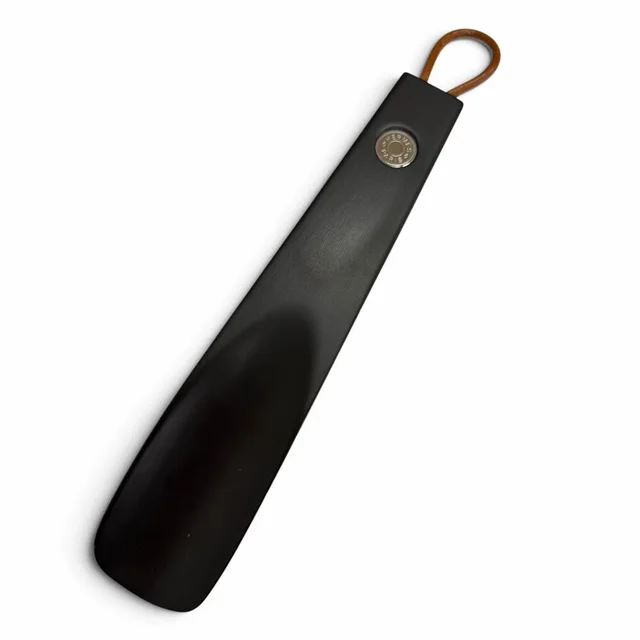 Hermès Wood Leather Sellier Button Shoehorn Black Men's Women's Comes with Dust Bag Recommended in Black Leather from Elady