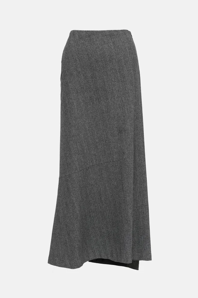 Jil Sander Chevron A-Line Skirt in Woven leather from VSP Consignment