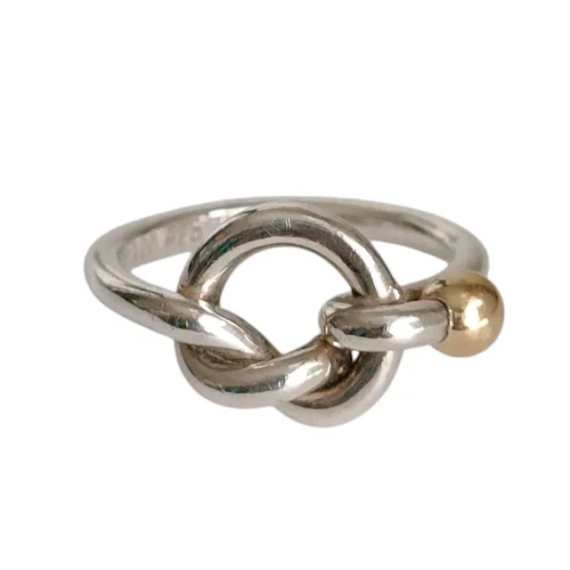 Tiffany & Co. 750 925 Love Knot Ring Silver Gold in Gold from The Reluxe