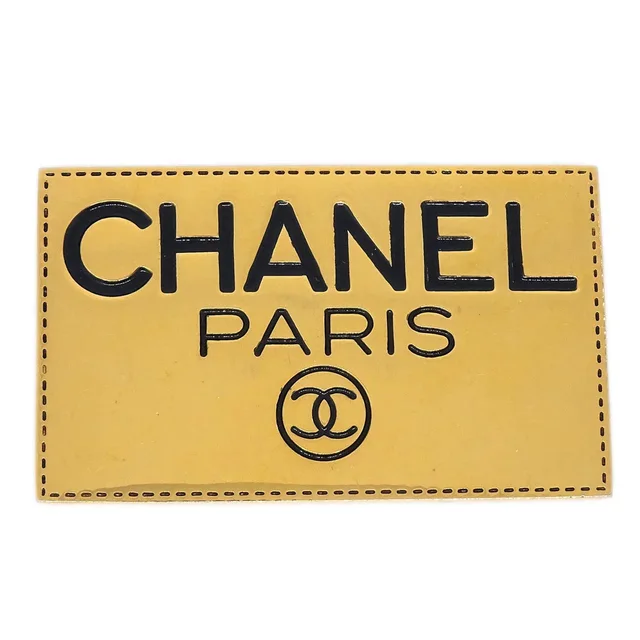 Chanel Plate Brooch Pin Gold in Gold from AMORE Vintage Tokyo