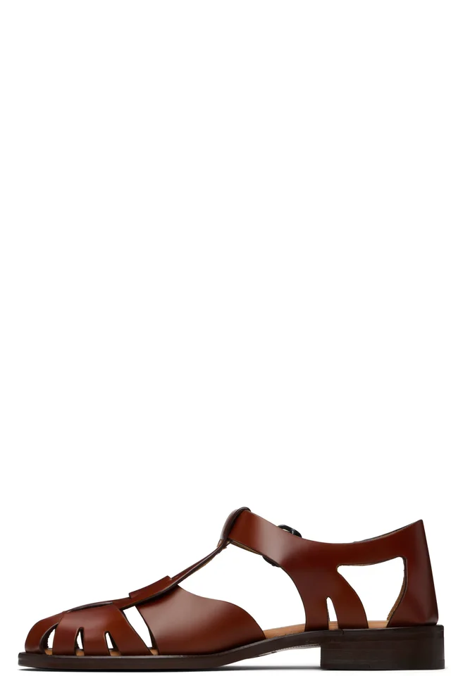 HEREU Brown Pesca Sandals, photo 3 of 5 from SSENSE
