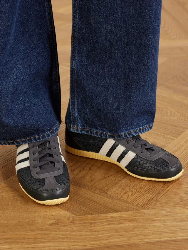 ADIDAS ORIGINALS Japan Decon W perforated suede-trimmed textured-leather sneakers in Black, photo 2 of 2 from NET-A-PORTER (Canada)