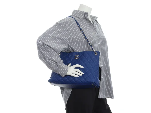 Chanel Cobalt Quilted Caviar Easy Tote in Caviar leather from Ann's Fabulous Finds, photo 10 of 10