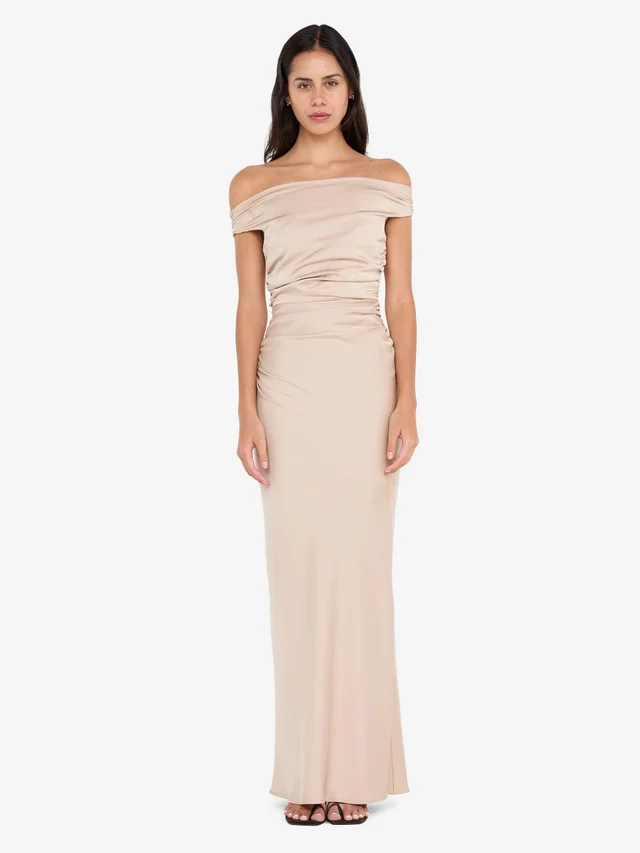 Bec&Bridge ETERNITY OFF SHOULDER MAXI - SAND in Beige from BEC + BRIDGE, photo 1 of 1