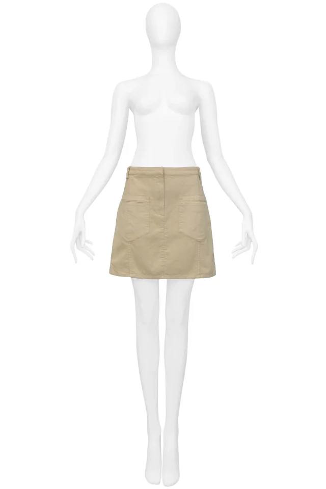 Balenciaga Khaki Pocket Mini Skirt in Green from Resurrection Vintage, photo 2 of 4