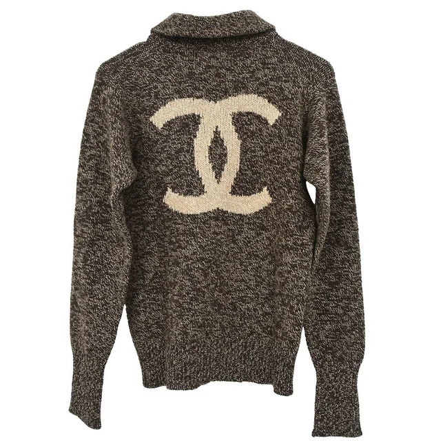 Chanel 1996 Cashmere Zip-up Knit Sweater Top #38 in Cashmere from AMORE Vintage Tokyo