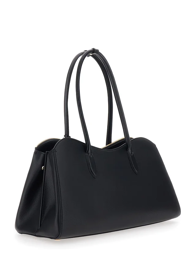 Stella mccartney Shoulder Bag 'Ryder' with Two Top Handles and Lock Detail on the Front in Black Ecoleather for Women in Black 70% True Hemp 30% Lyocell, photo 5 of 11 from Gaudenzi Boutique