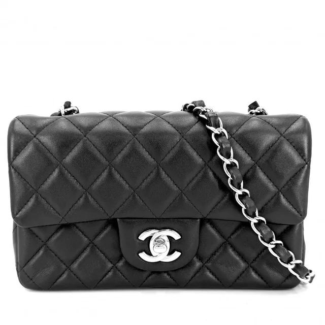 Chanel Shoulder Bag Mini Quilted Chain Turnlock Crossbody Mini CC Logo Lambskin in Lambskin from The Reluxe