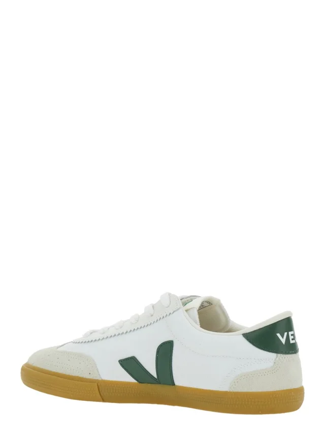 VEJA Sneaker 'Volley' Low Top with Logo Patch on the Side and Logo Lettering on the Back in White Fabric Unisex in White 100% Canvas, photo 4 of 7 from Gaudenzi Boutique