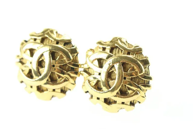 Chanel 24k Gold Plated 25 Collection Jumbo CC Logo Earrings in Gold from Bagriculture