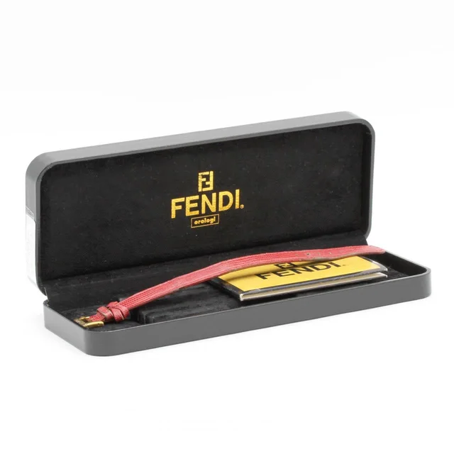 [Unserviced - Value Price] FENDI 640L GP Quartz in Dial color: Silver Band color: black Case: Gold plated Bracelet: Strap from KOMEHYO, photo 7 of 7