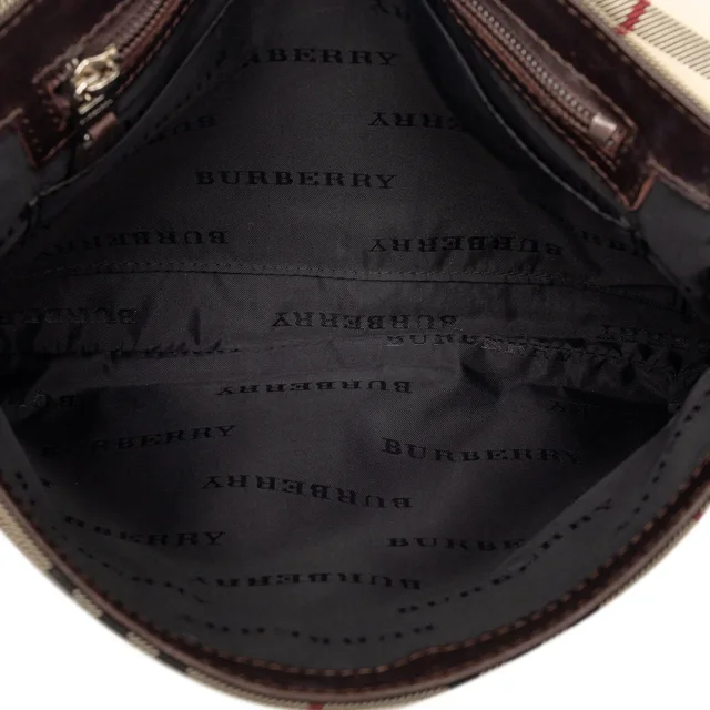 Beige Burberry House Check Canvas Flap Crossbody in Beige Canvas from Designer Revival, photo 4 of 6