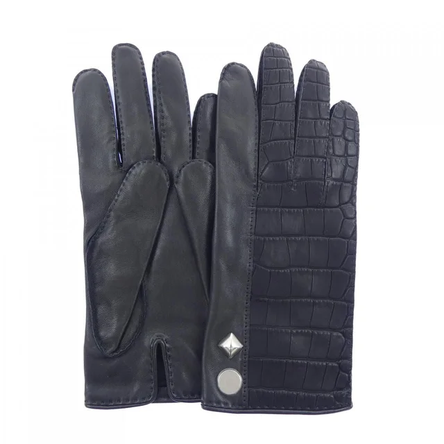 Hermès Glove Black in Black Crocodile from The Reluxe