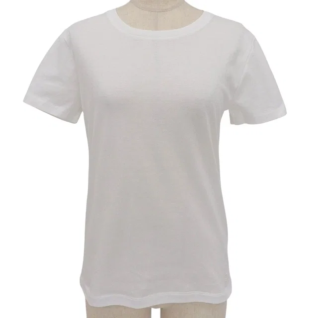 Celine Cotton Triomphe Embroidery Crew Neck Short Sleeve T-Shirt White XS in White from The Reluxe