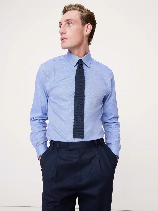 Banana Republic Standard-Fit Wrinkle-Resistant Dress Shirt in Blue from Banana Republic (Canada), photo 1 of 1