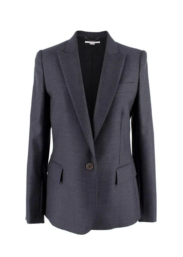 Stella McCartney Charcoal Grey Single Breasted Wool Blazer and Trouser Suit in Grey Wool from HEWI