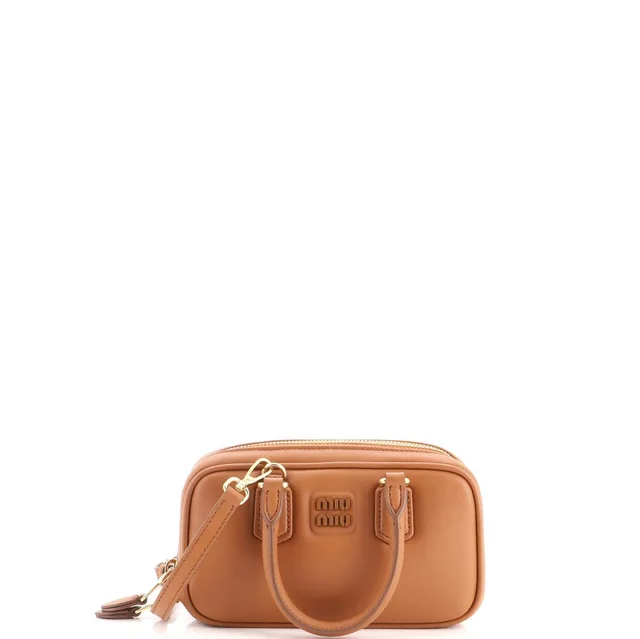Miu Miu Arcadie Top Handle Bag Leather Mini in red|brown Leather from Rebag
