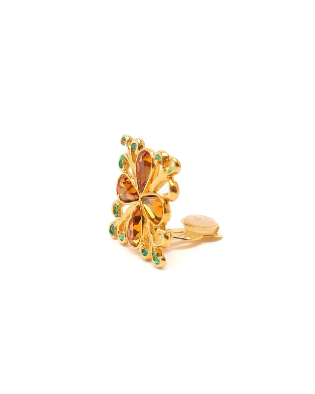 Saint Laurent Yves Rhinestone Clip-on Earrings from A Retro Tale, photo 2 of 4