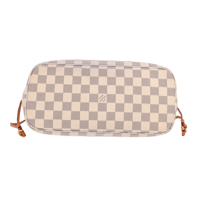Louis Vuitton Neverfull small tote bag in azure Damier canvas and natural leather in Beige Canvas from Collector Square, photo 3 of 3