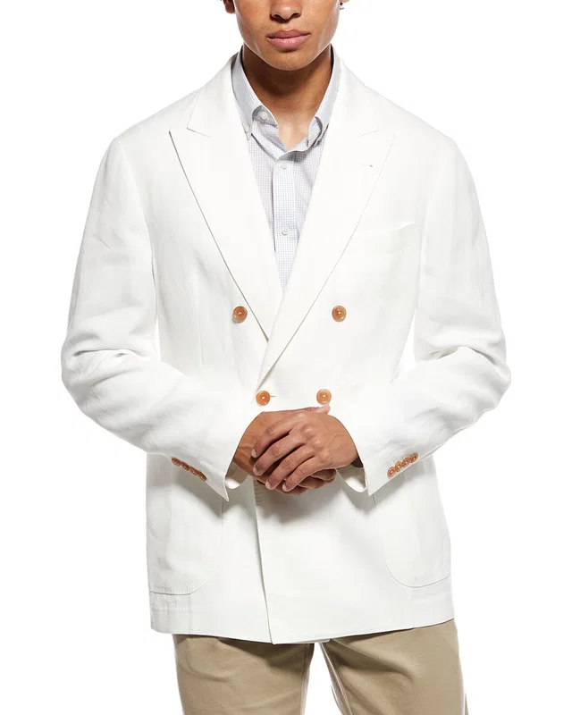 Brunello Cucinelli Linen Blazer in //asset1.ruecdn.com/images/sw/101074/1010747149_RLSW_brown.jpg, image 1 of 1 from Gilt