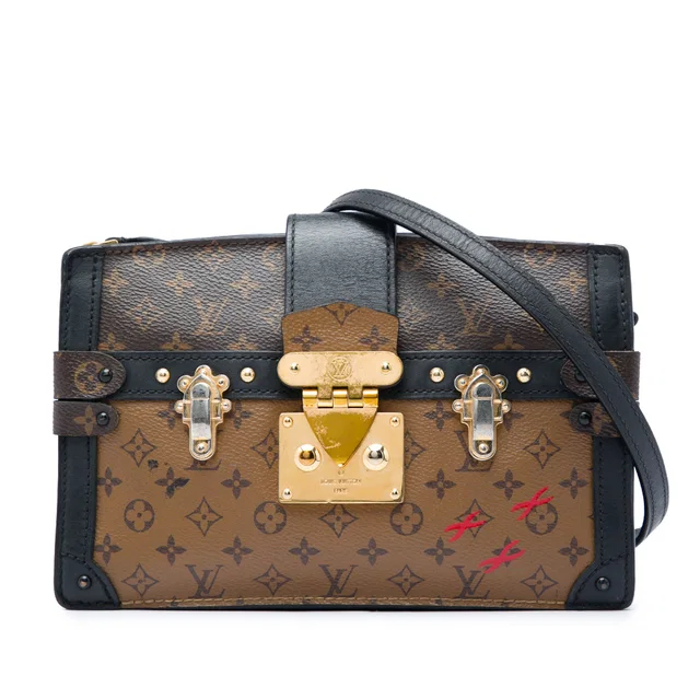Brown Louis Vuitton Monogram Reverse Trunk Clutch Crossbody Bag in Brown Coated canvas from Designer Revival