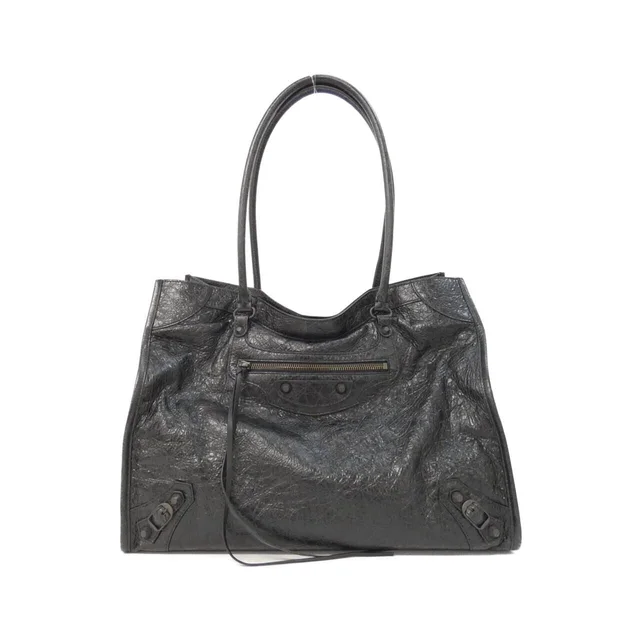 Balenciaga City Tote Medium 851818 2ABEK Bag in 1000/BLACK (black) / AGED METAL (aged metal) metal fittings lamb skin from KOMEHYO