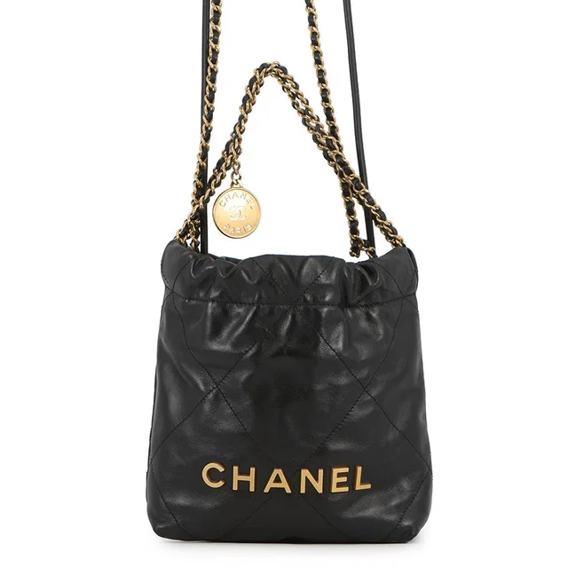 Chanel CHANEL22 ChainBag BlackAS3980 shiny calf Size Mini from GALLERY RARE