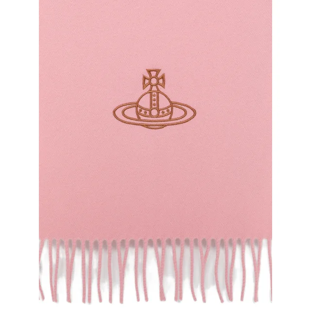 Vivienne Westwood Orb-embroidered fringed scarf, photo 2 of 2 from SENSER