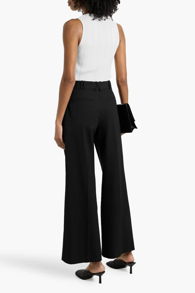 Proenza Schouler Savannah Pleated Wool-Blend Gabardine Wide-Leg Pants in Beige, photo 4 of 10 from THE OUTNET