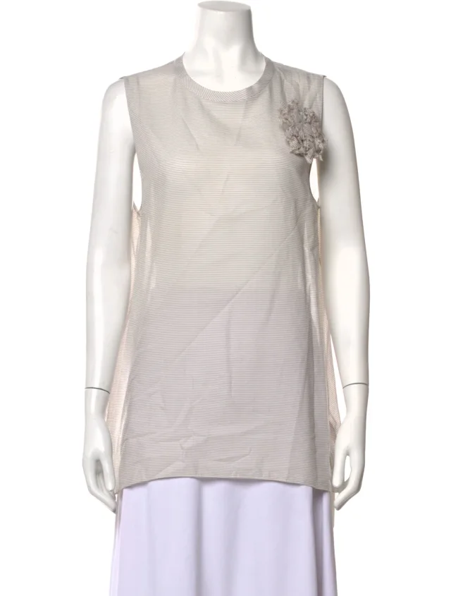 Brunello Cucinelli Striped Crew Neck Top from The RealReal