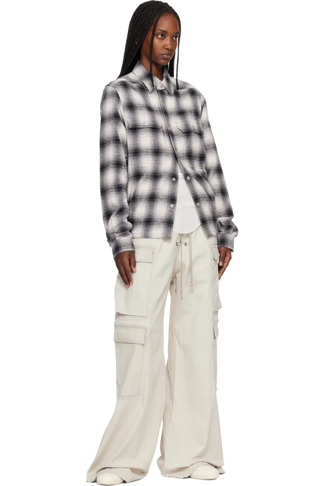 Rick Owens DRKSHDW Off-White Temple Double Jumbo Belas Denim Cargo Pants, photo 4 of 4 from SSENSE