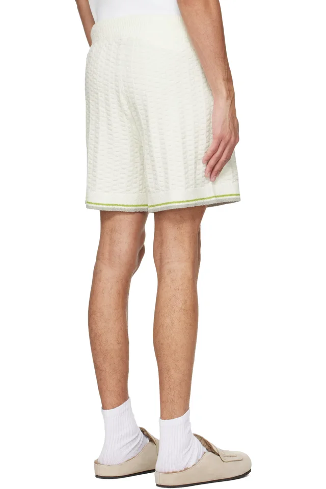 Casablanca Off-White Tennis Boucle Shorts, photo 3 of 4 from SSENSE