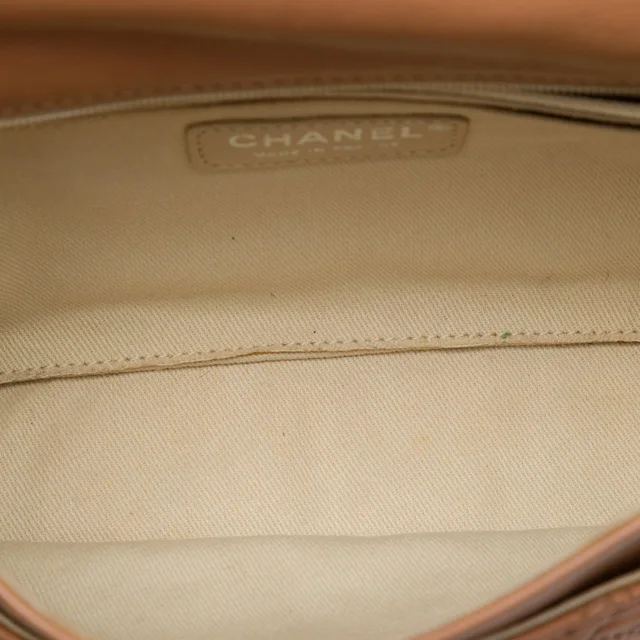 Brown Chanel CC Quilted Calfskin Embossed Stitch Flap Shoulder Bag in Brown Calfskin from Designer Revival, photo 2 of 2