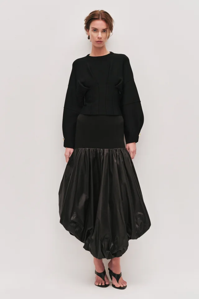 AJE Venetia Knit Midi Skirt in Black from Aje, photo 1 of 1