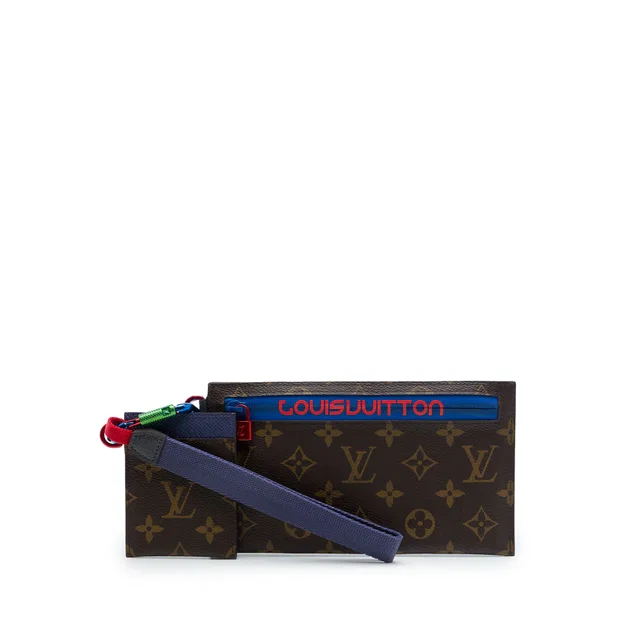 Brown Louis Vuitton Monogram Outdoor Ribbon Pochette Clutch Bag in Brown Coated canvas from Designer Revival