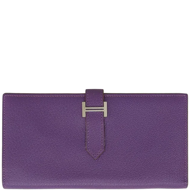 Hermès 2009 Bearn Soufflet Cassis in Goatskin from VINTAGE QOO TOKYO