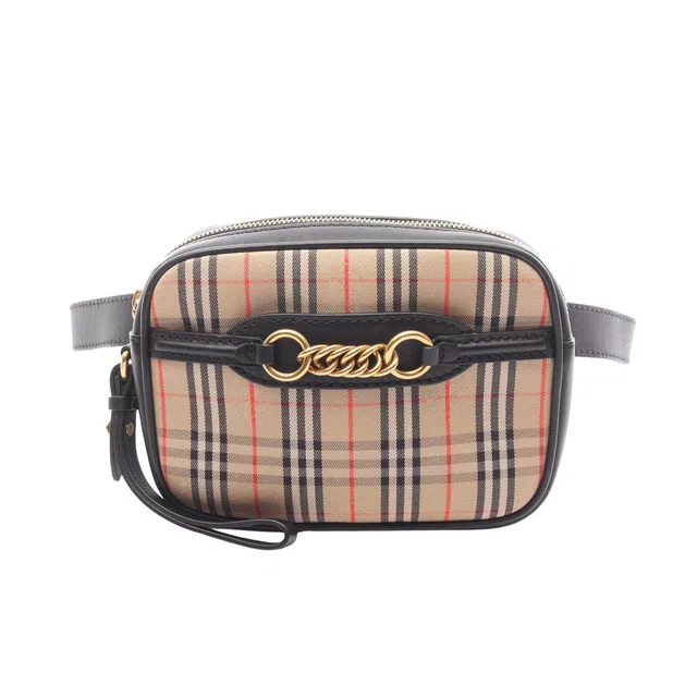 Burberry Check Link Canvas Leather Waist Bag in Canvas from LuxUness