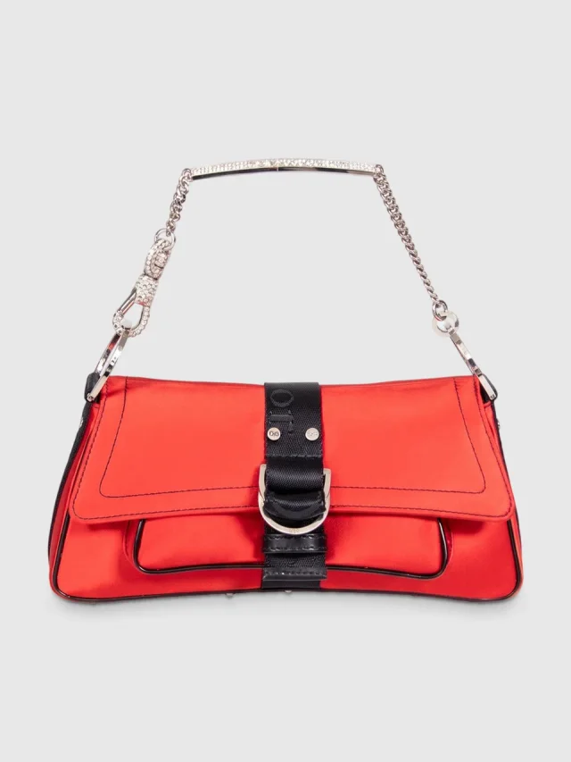 Dior Vintage 2003 Red Silk Hardcore Bag from Csd