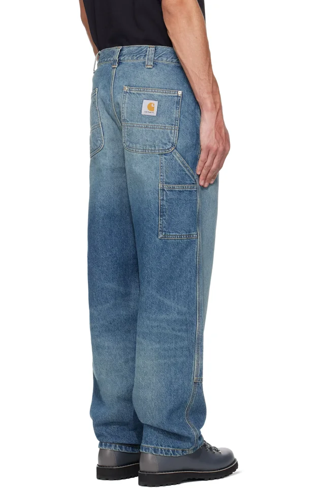 Carhartt Work In Progress Blue OG Double Knee Jeans, photo 3 of 4 from SSENSE