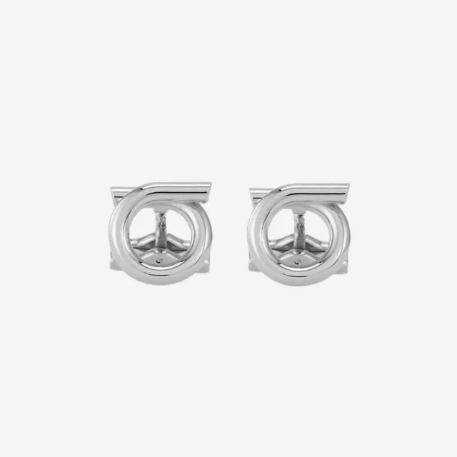Ferragamo Brass Hook Design Cufflinks — Silver Accessory in Silver from HEWI