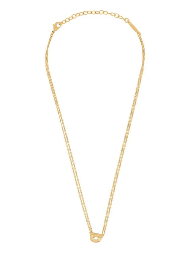 Ferragamo Pendant Hooks Brass Necklace — Gold Necklaces in Gold from HEWI