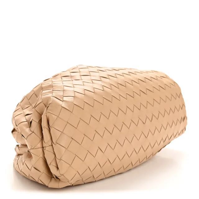 Bottega Veneta Nappa Maxi Intrecciato The Pouch Oversized Clutch Almond in Nappa leather from FASHIONPHILE, photo 4 of 11