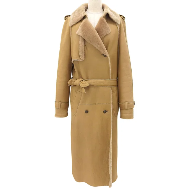 Chanel 2004 Mouton CC Mark Button Long Coat #40 Camel in Brown from VINTAGE QOO TOKYO