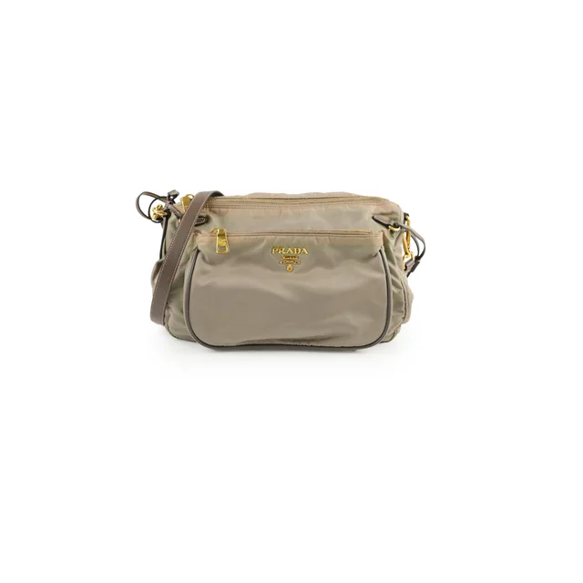 Prada Shoulder Bag Khaki Green in Green Nylon from The Purse Affair