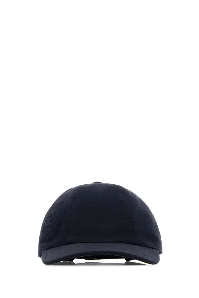 Gucci Hat Logo-Embroidered Cotton Baseball Cap — Navy Cotton-polyester Caps in Navy from HEWI