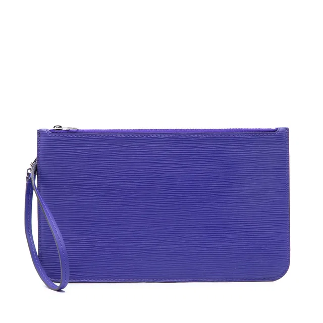 Purple Louis Vuitton Epi Neverfull Pouch in Purple Leather from Designer Revival