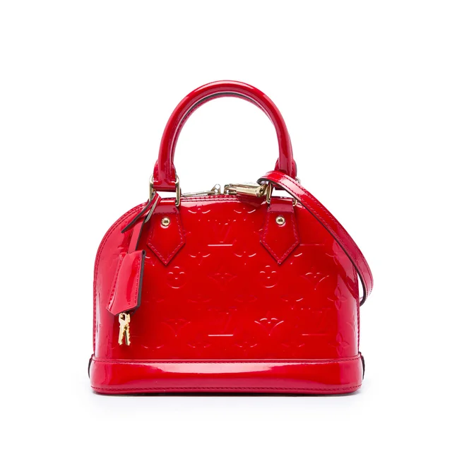 Red Louis Vuitton Monogram Vernis Alma BB Satchel in Red Leather from Designer Revival, photo 1 of 1