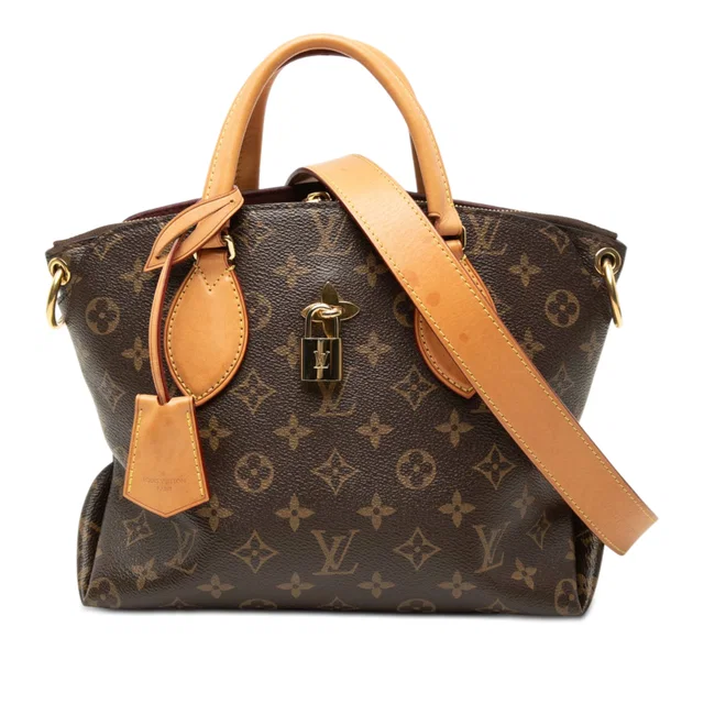 Brown Louis Vuitton Monogram Flower Zipped Tote PM Satchel in Brown Coated canvas from Designer Revival