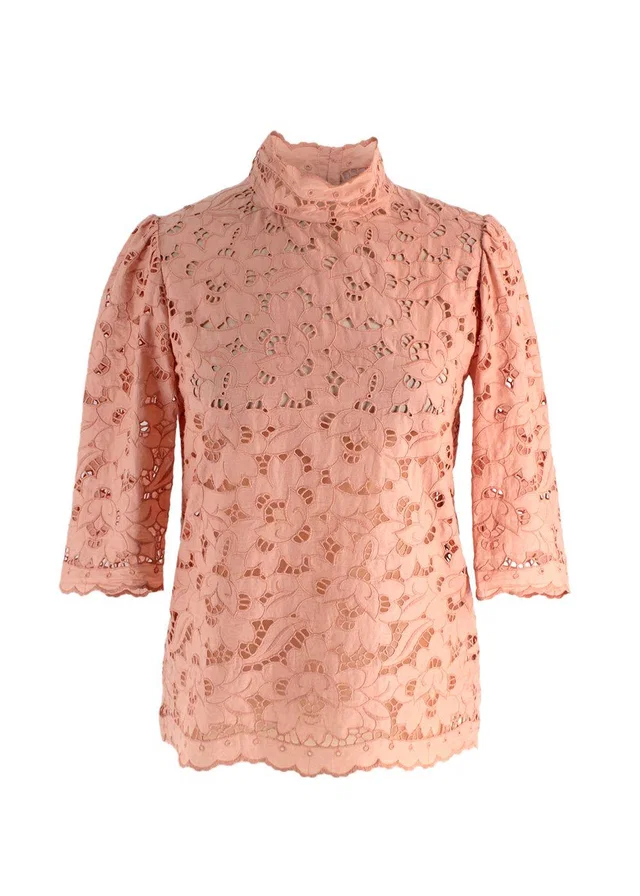 Stella McCartney Salmon Pink Broidere Anglais Blouse in Pink from HEWI
